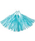 4 Light Blue Tassels