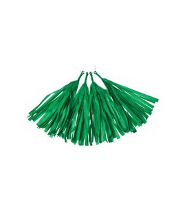 4 Green Tassels