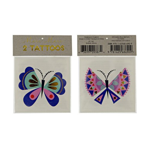 2 Butterfly Temporary Tattoos