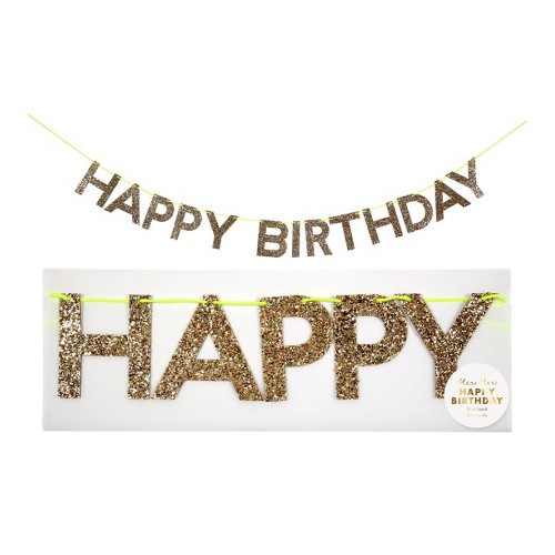 Gold Happy Birthday Garland