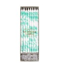 24 Mint Marble Candles
