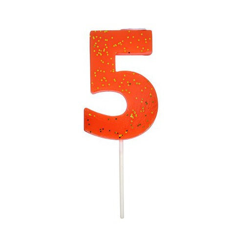 Number 5 Coral Candle