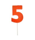 Bougie Chiffre 5 Corail