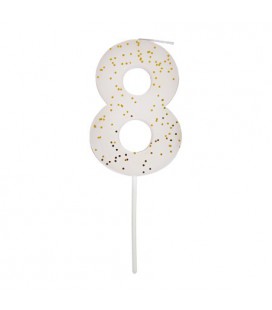 Bougie Chiffre 8 Blanche