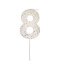 Number 8 White Candle