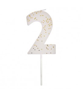 Bougie Chiffre 2 Blanche
