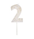 Bougie Chiffre 2 Blanche