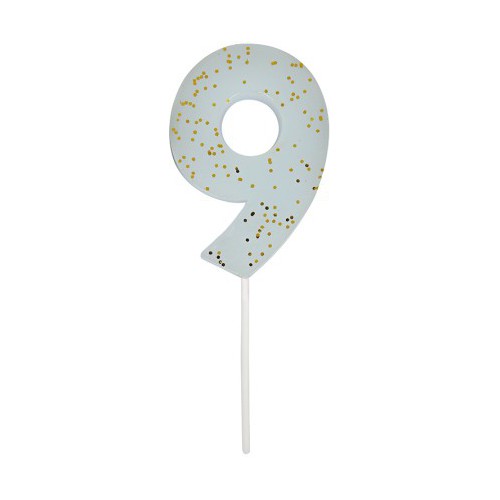 Number 9 Blue Candle