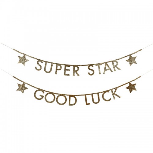 Gold Glitter Letter Garland Kit