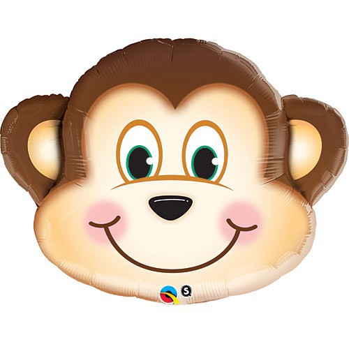 Monkey Head Mylar Balloon