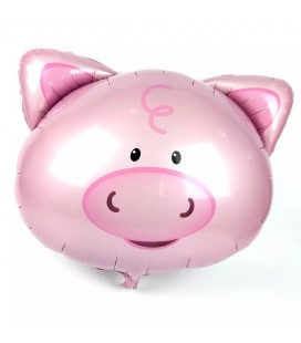 Pig Head Mylar Balloon