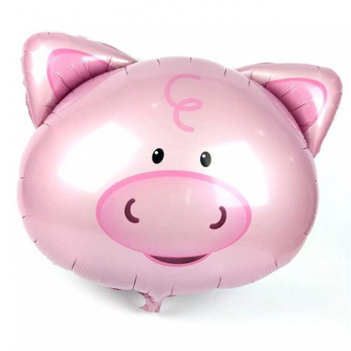 Pig Head Mylar Balloon