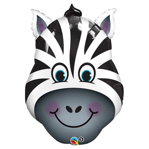 Zebra Head Mylar Balloon