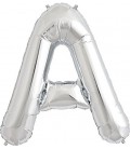 Silver A Mylar Balloon