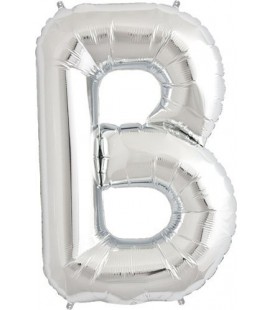Silver B Mylar Balloon