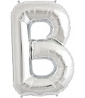 Silver B Mylar Balloon