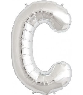 Silver C Mylar Balloon