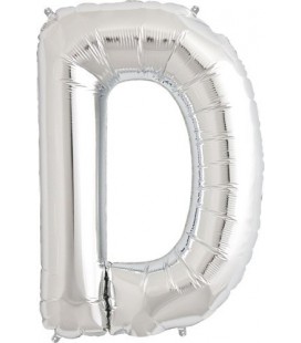 Silver D Mylar Balloon