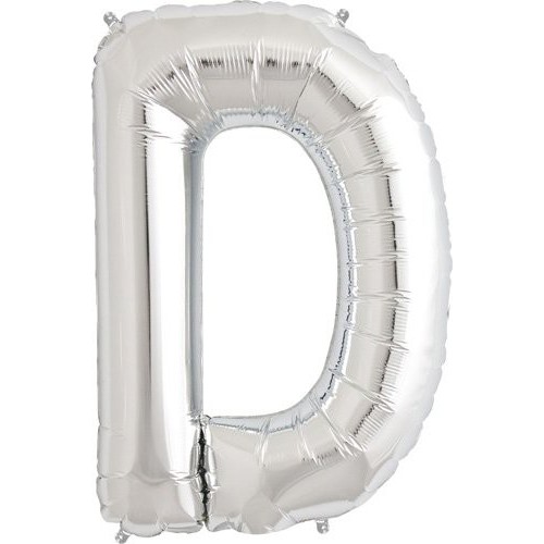 Silver D Mylar Balloon