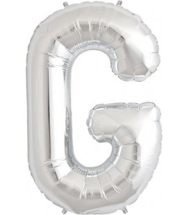Silberner Folienluftballon "G"