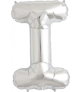 Silberner Folienluftballon "I"