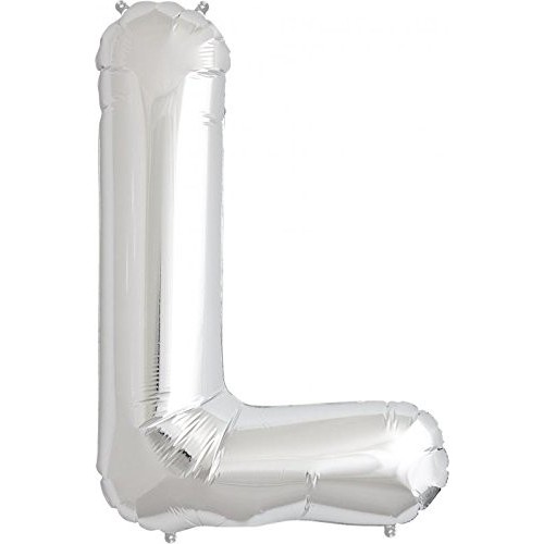 Silver L Mylar Balloon