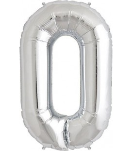 Silver O Mylar Balloon