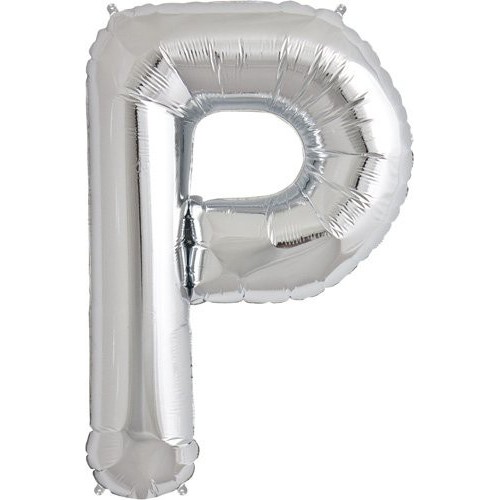 Silver P Mylar Balloon