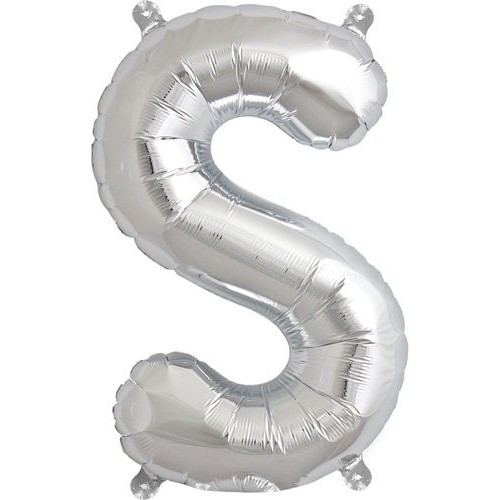 Silver S Mylar Balloon