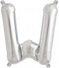 Silver W Mylar Balloon