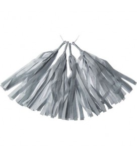 4 Grey Tassels