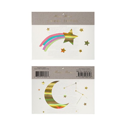 2 Rainbow & Shooting Sar Temporary Tattoos