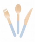 24 Wooden Cutlery Blue Meri Meri