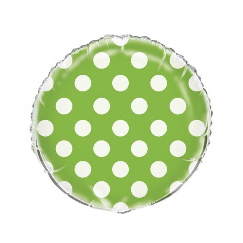 Lime Polka Dots Mylar Balloon