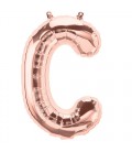 Rose Gold C Mylar Balloon
