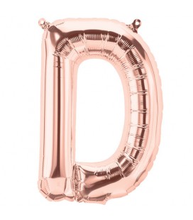 Rose Gold D Mylar Balloon