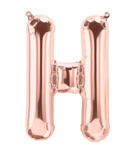 Rose Gold H Mylar Balloon