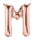 Rose Gold M Mylar Balloon