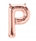 Rose Gold P Mylar Balloon