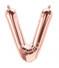 Rose Gold V Mylar Balloon