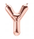 Rose Gold Folienluftballon "Y"