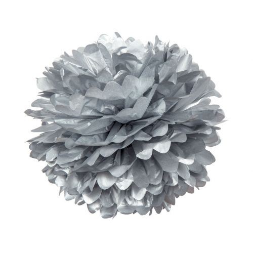 Large Silver Pom Pom