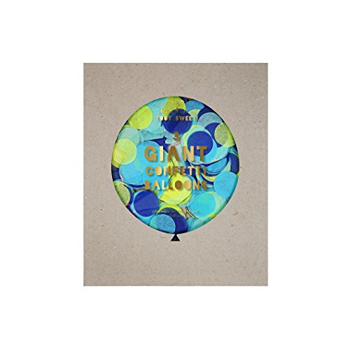 3 Riesenluftballons mit Blauem Konfetti
