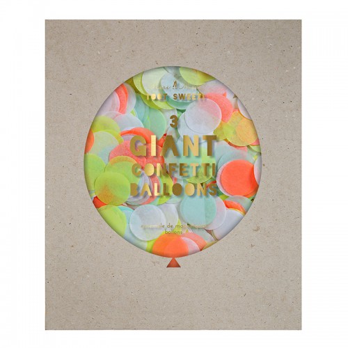 3 Neon Giant Confetti Balloons
