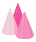 8 Mini Pink Party Hats