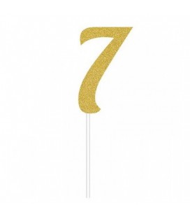 Gold Glitter Topper Chiffre 7