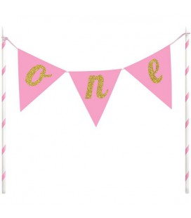 Little Star Pink Pennant Cake Topper
