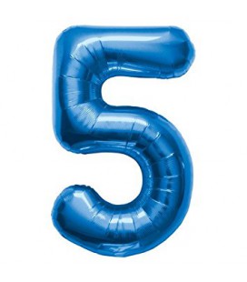 Blue Mylar Balloon Number 5