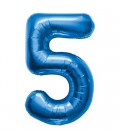 Blauer Folienballon Nummer 5