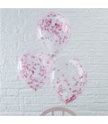 6 Pink Confetti Balloons